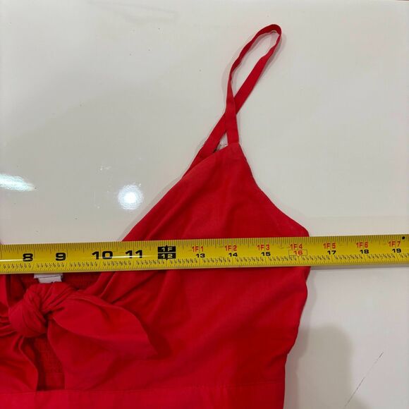 J Crew Colorblock Tiered Midi Dress Tie Front Cutout Sz 4 Easter July 4 - Picture 9 of 11